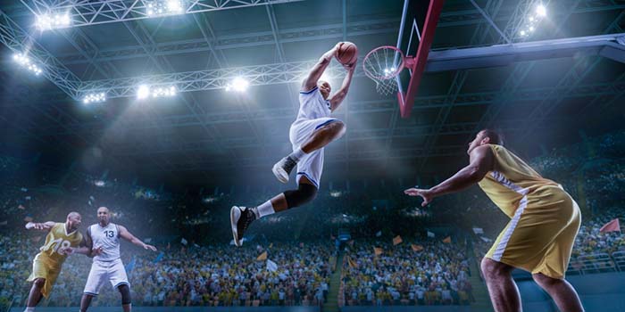 Basketball,Players,On,Big,Professional,Arena,During,The,Game,Basketball
